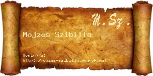 Mojzes Szibilla névjegykártya